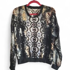 CAbi Lightweight Snake Print Dressed Up Sweatshirt Style #572